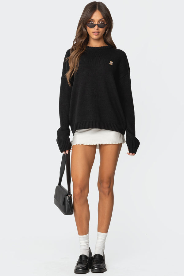Puppy Love Embroidered Sweater view 2