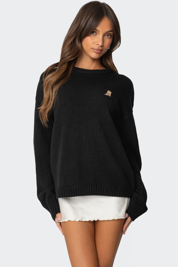 Puppy Love Embroidered Sweater view 1