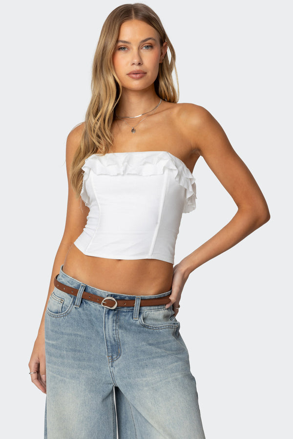 Litsa Ruffled Linen Look Corset view 1