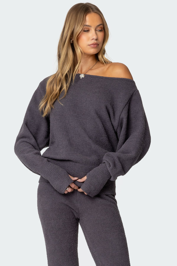 Plush Oversized Asymmetric Sweater view 1