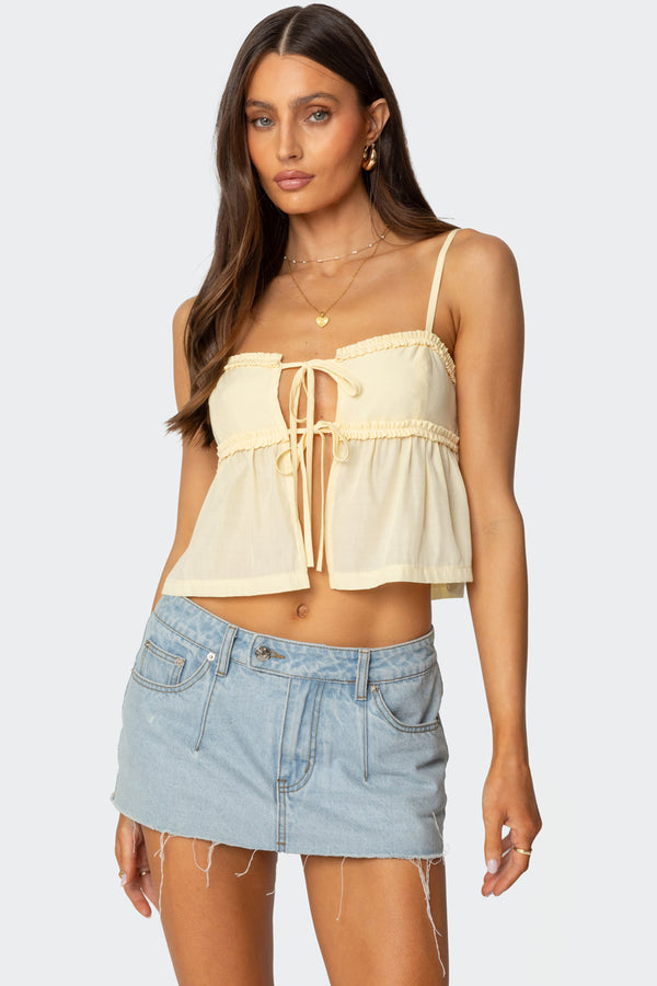 Loula Tie Front Tank Top view 1