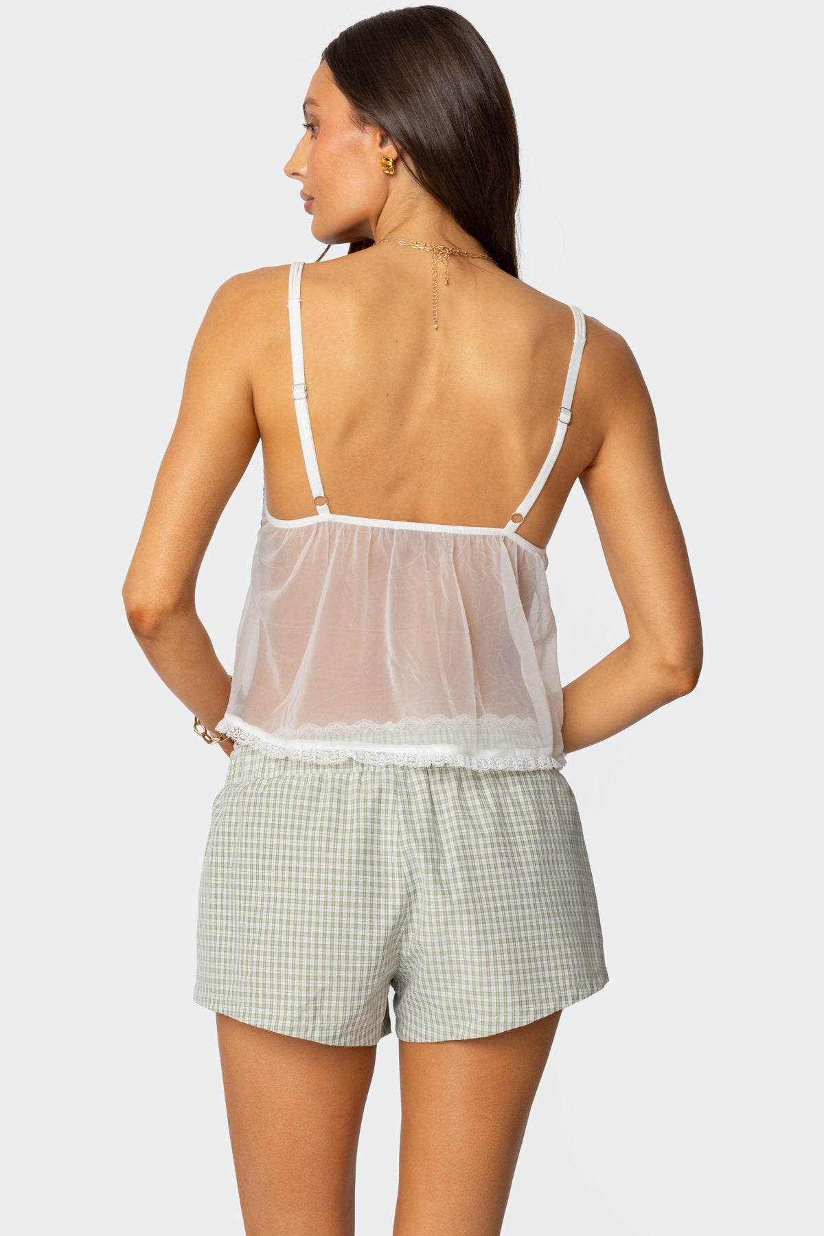 Sheer Lacey Babydoll Tank Top