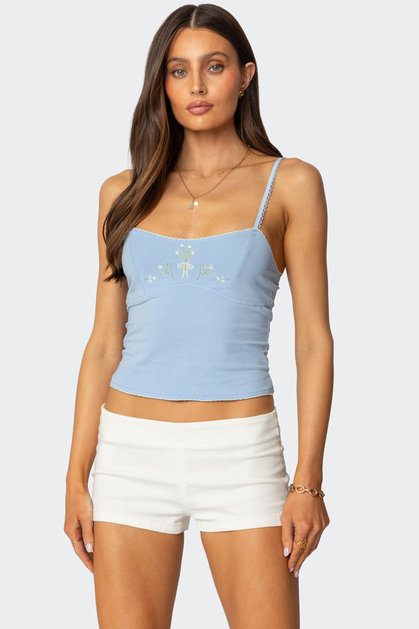 Prairie Embroidered Tank Top view 1