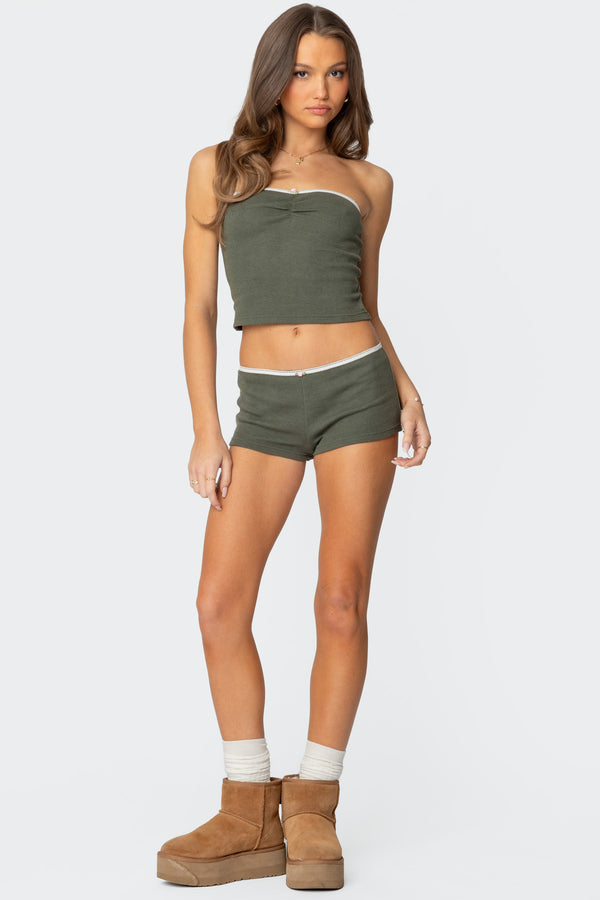 Georgina Low Rise Waffle Shorts view 1