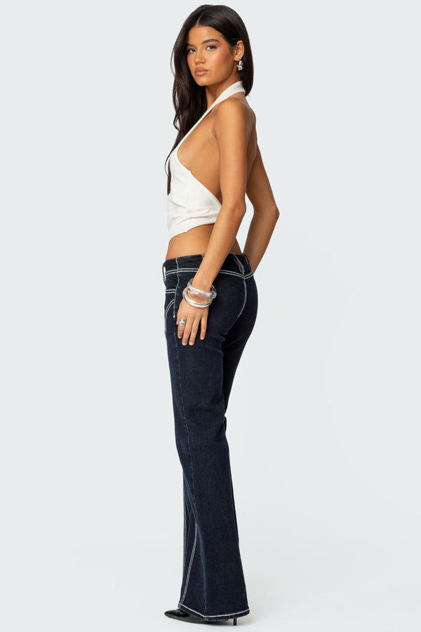 Twister Backless Knit Halter Top view 2