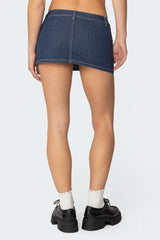 Neria Pinstripe Denim Micro Skort