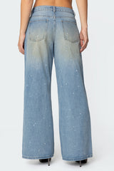 Paint Splatter Low Rise Baggy Jeans