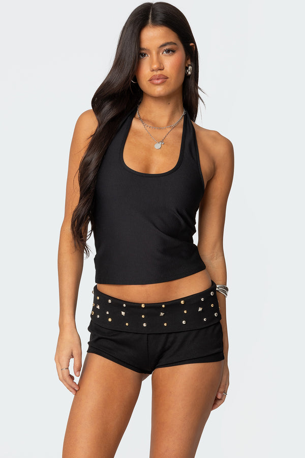 Kiana Ribbed Halter Top view 1