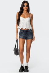 Siobhan Mid Rise Denim Shorts