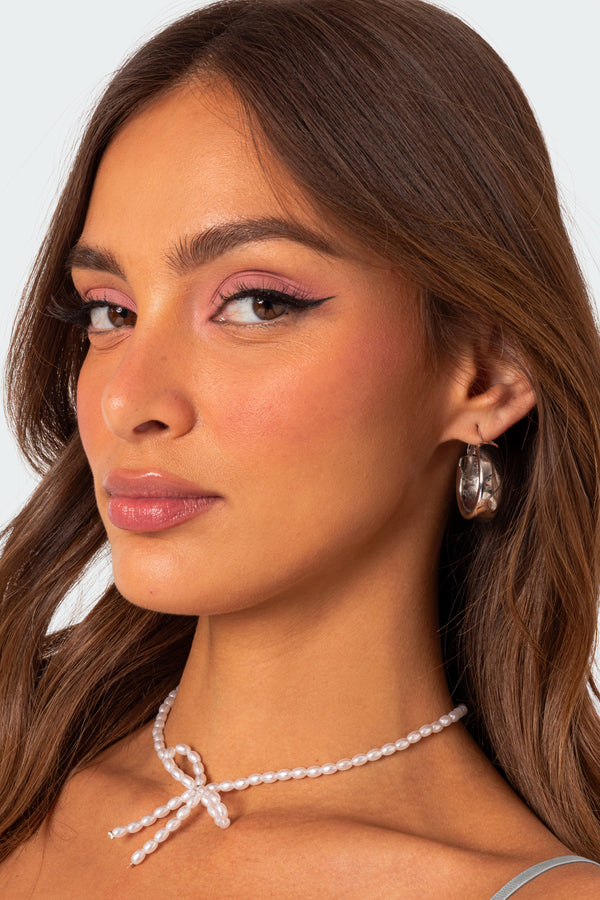 Lux Wide Hoop Earrings view 2