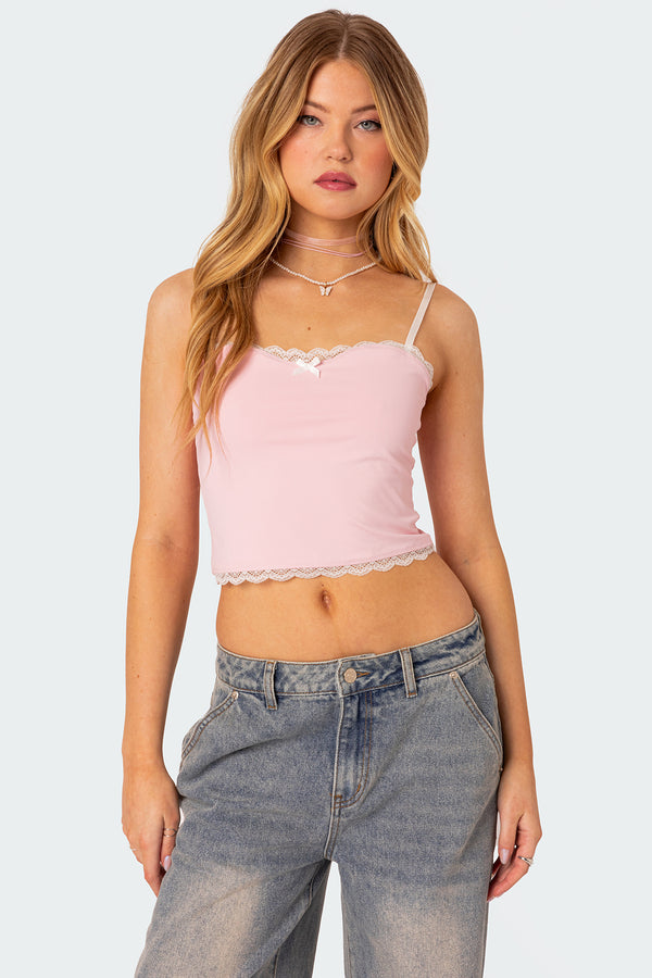 Alara Lace Trim Tank Top view 1