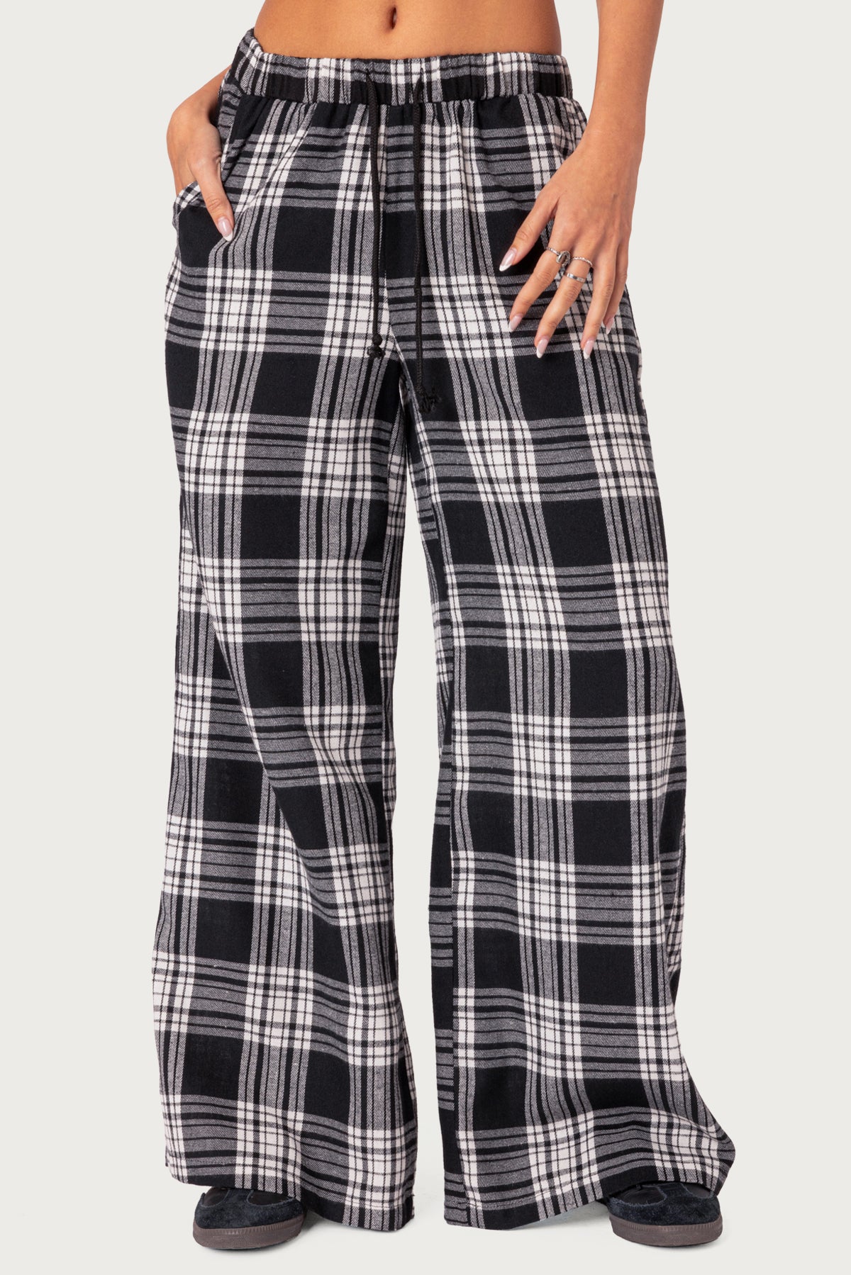 Lounge Around Plaid Wide Leg Pants