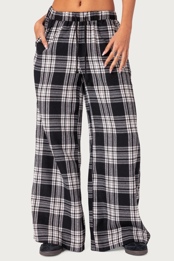 Lounge Around Plaid Wide Leg Pants view 2