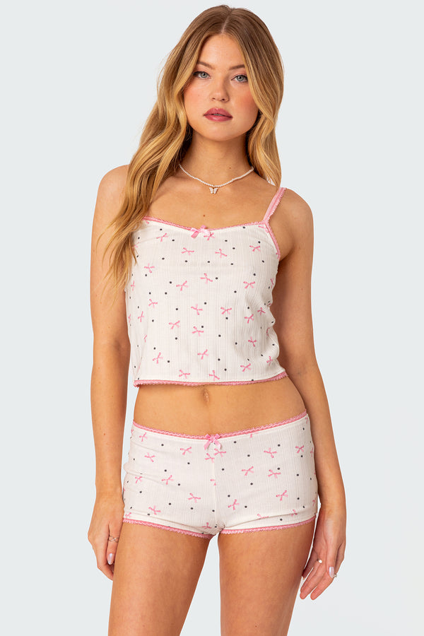 Shelly Pointelle Printed Tank Top view 1