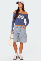 Jacqui Low Rise Denim Bermuda Shorts