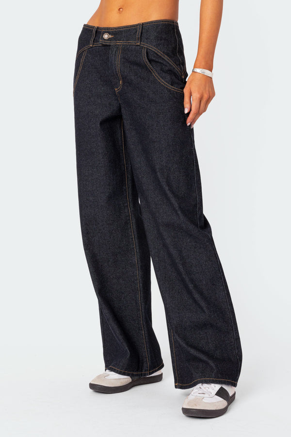 Western Low Rise Wide Leg Jeans view 2