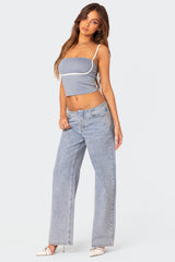 Yang Contrast Strap Tank Top