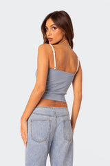 Yang Contrast Strap Tank Top