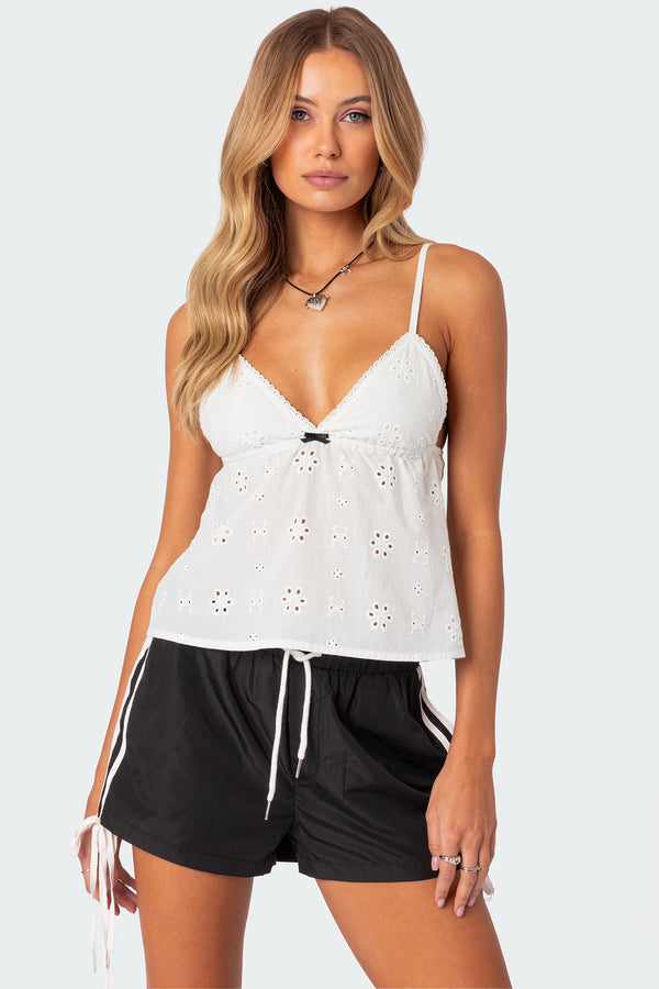 Emilie Eyelet Tank Top view 1