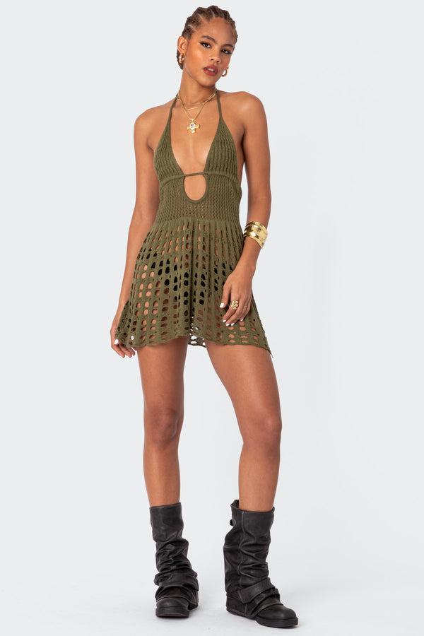 Austin Open Back Crochet Mini Dress view 2