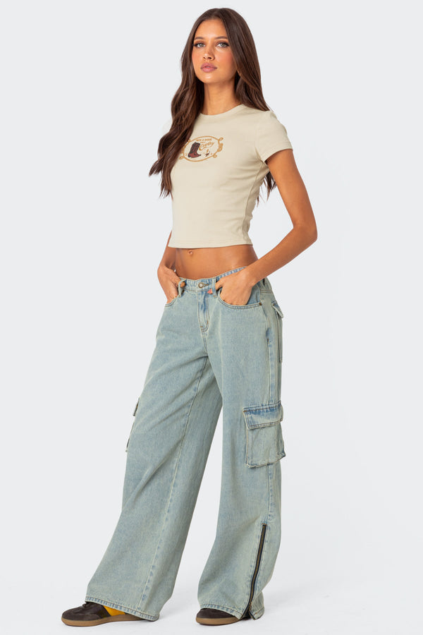 Andi Low Rise Baggy Cargo Jeans view 1