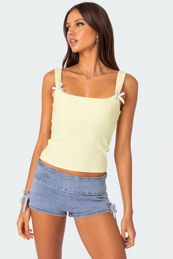 Lola Ribbed Tank Top view 1