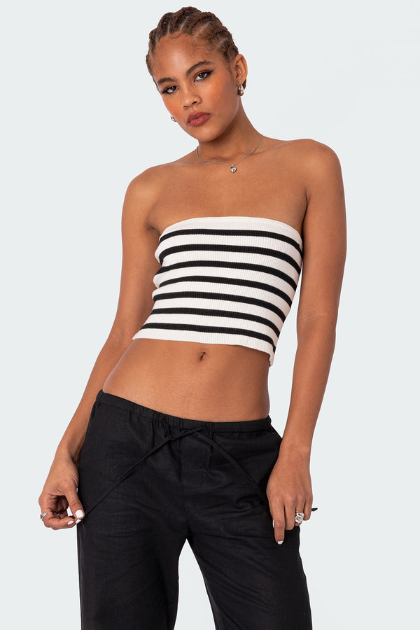 Lexi Ribbed Tube Top view 1