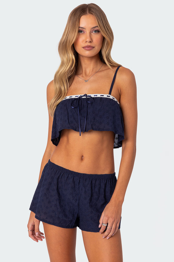 Edan Eyelet Crop Top view 1