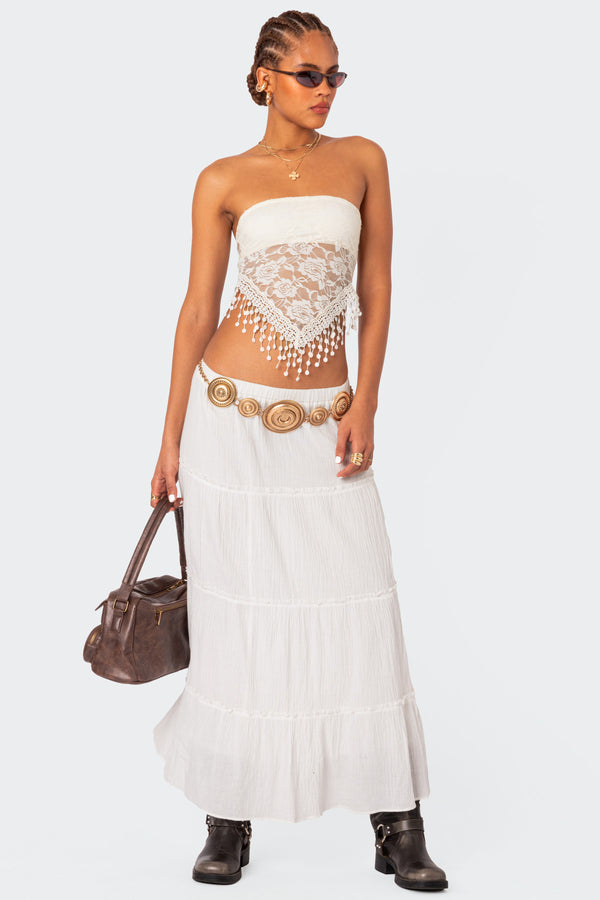 India Sheer Lace Strapless Top view 2