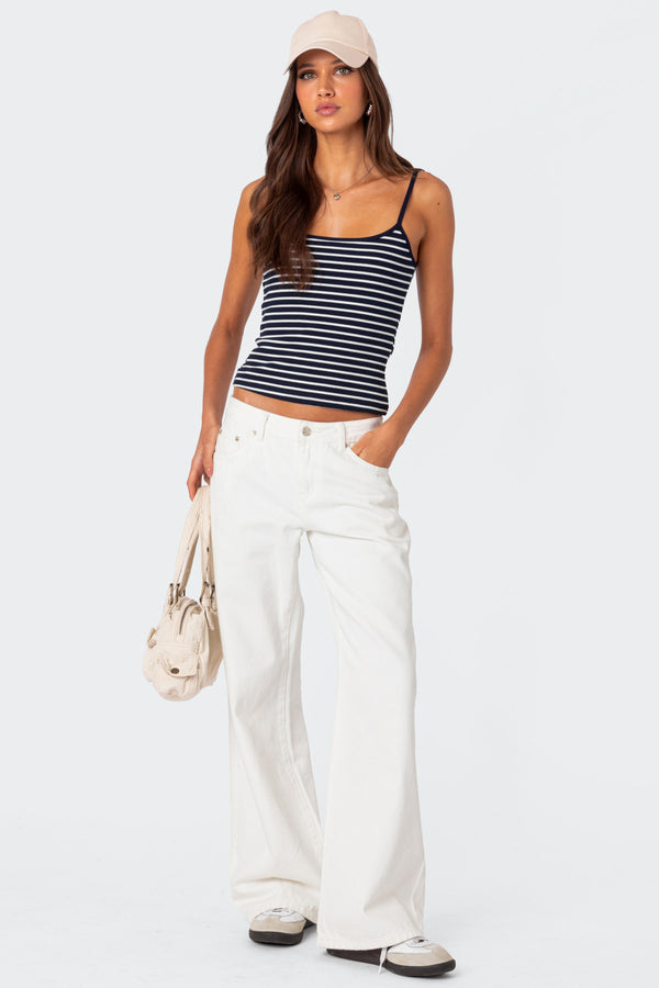 Gretta Striped Ribbed Tank Top view 2