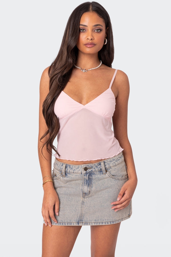 Serafina Sheer Mesh Tank Top view 1