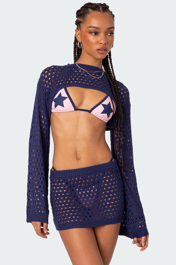 Celena Crochet Shrug Top view 1