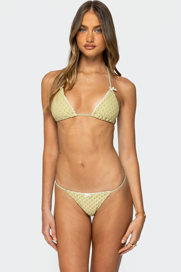 Anna Textured Triangle Bikini Top view 1