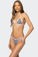 Jayla Striped Triangle Bikini Top
