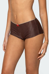 Pinstripe Boyshort Bikini Bottom