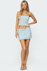 Mari Ruffle Chiffon Mini Skirt