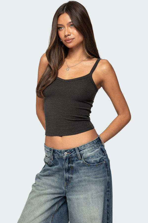 Aspyn V Neck Ribbed Tank Top view 1
