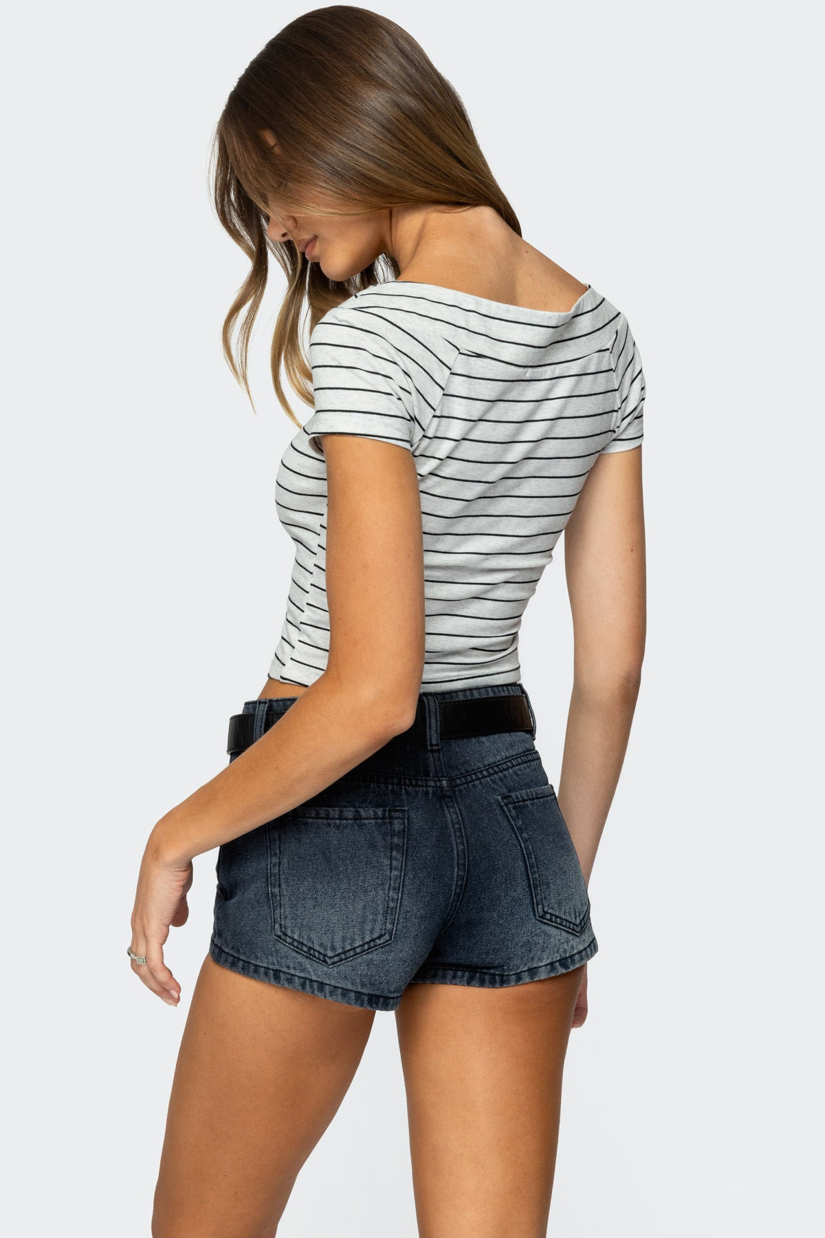 Lihi Striped Boat Neck Top
