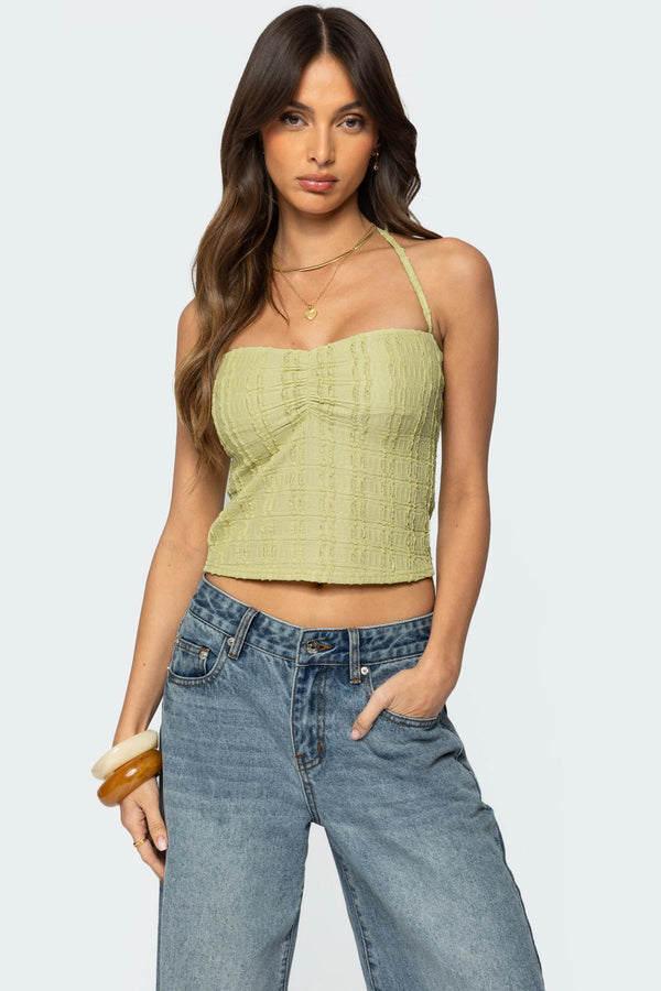 Galya Textured Halter Top view 1