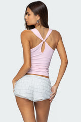 Liza Knotted Cowl Neck Top