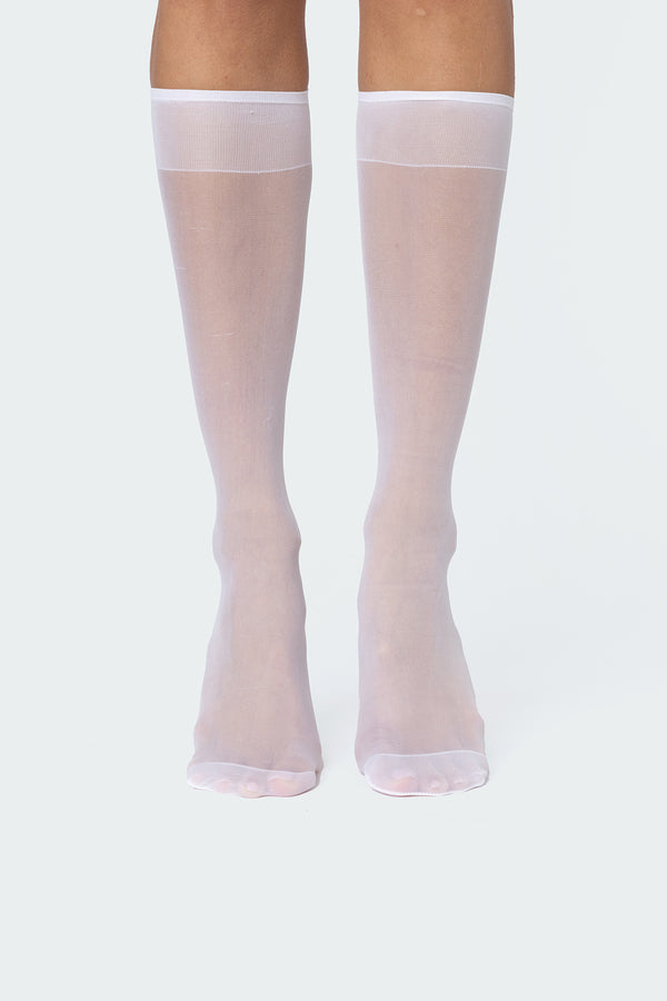 Sheer Mesh Knee High Socks view 2