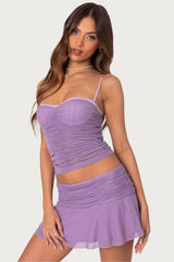 Rebecca Ruched Mesh Bra Top