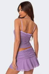 Rebecca Ruched Mesh Bra Top