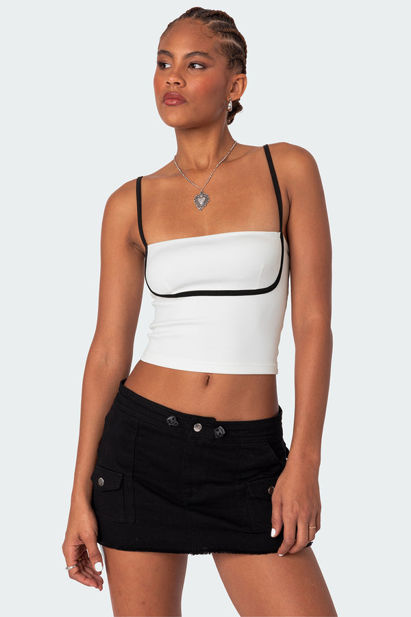 Yang Contrast Strap Tank Top view 1