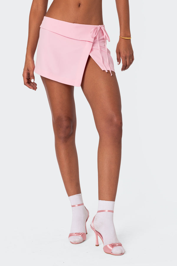Selena Asymmetric Wrap Mini Skirt view 2