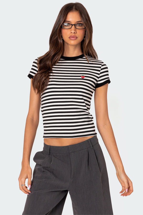 Strawberry Fields Striped T Shirt view 1
