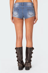 Honey Low Rise Denim Micro Shorts