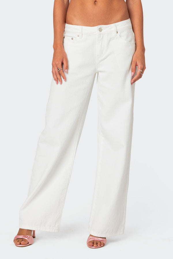 Bow Pocket Low Rise Baggy Jeans view 2