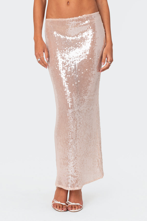 Riki Sheer Sequin Maxi Skirt view 2
