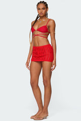 Leola Ladder Knit Mini Skirt